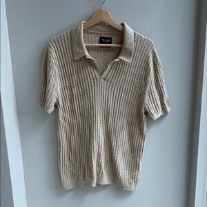 Abercrombie & Fitch Men's Beige Polo Shirt